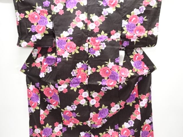 JAPANESE KIMONO / YUKATA / COTTON / UNUSED / FLOWER